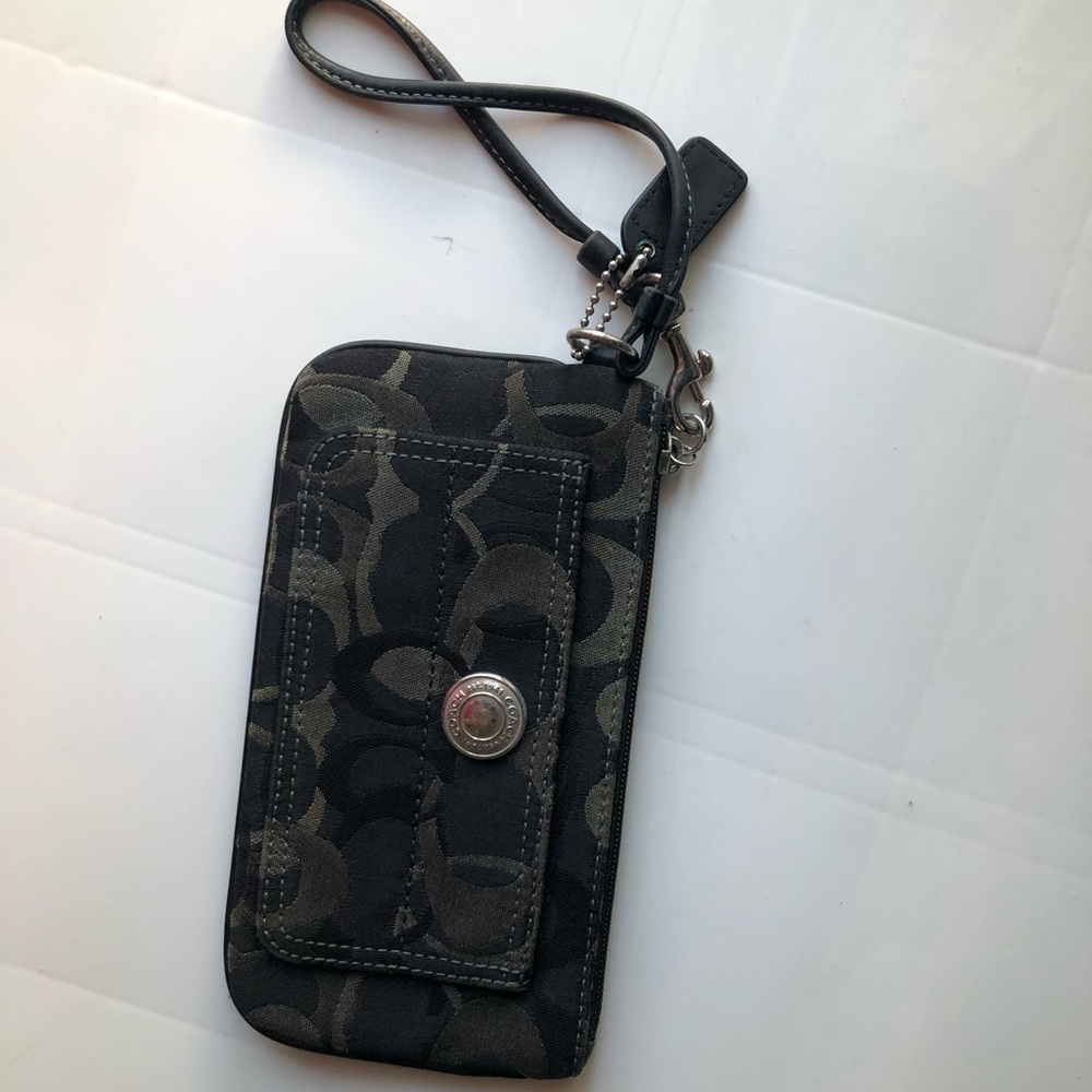 Coach Black and Grey wristlet